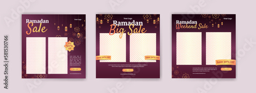 Ramadan sale promo discount banner ad template
