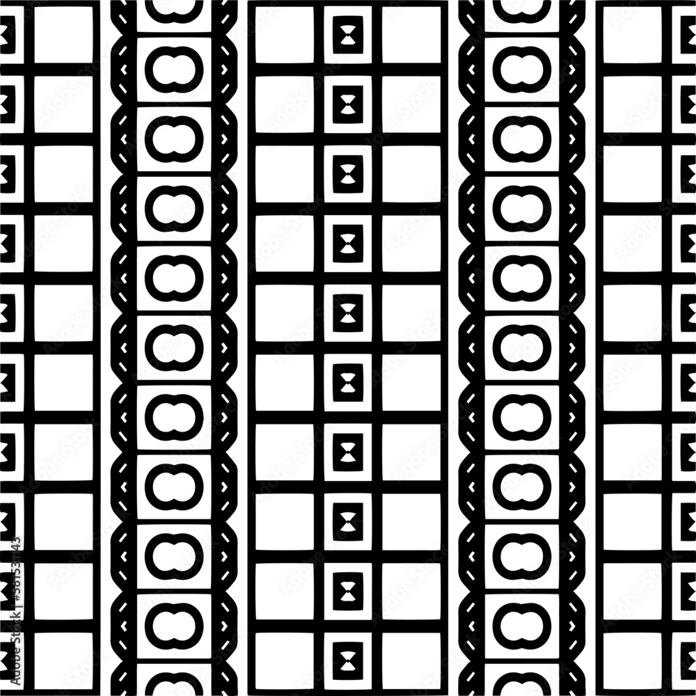 Vector monochrome pattern, Abstract texture for fabric print, card, table cloth, furniture, banner, cover, invitation, decoration, wrapping.seamless repeating pattern.Black and white color.