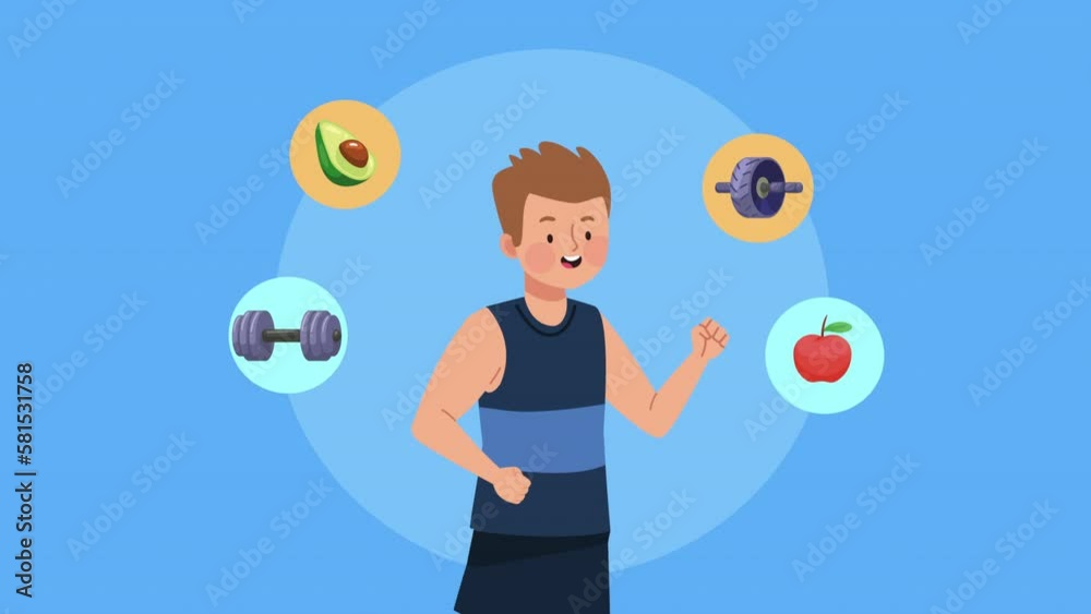 male athlete with equipment animation male athlete with equipment animation