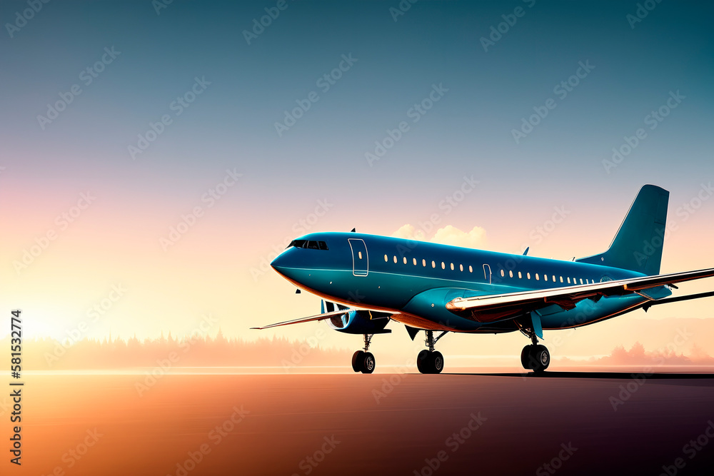 plane concept art illustrtion. Generative ai. plane concept art illustrtion. Generative ai.