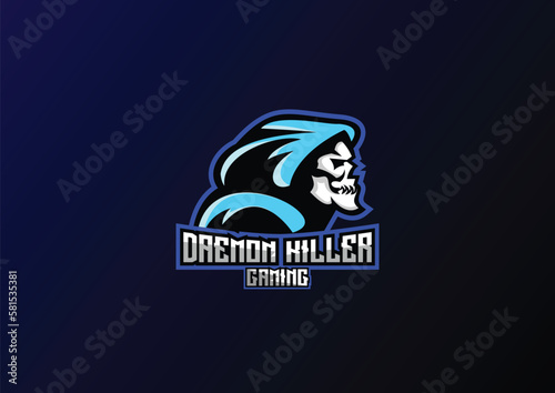demon gaming logo esport design mascot