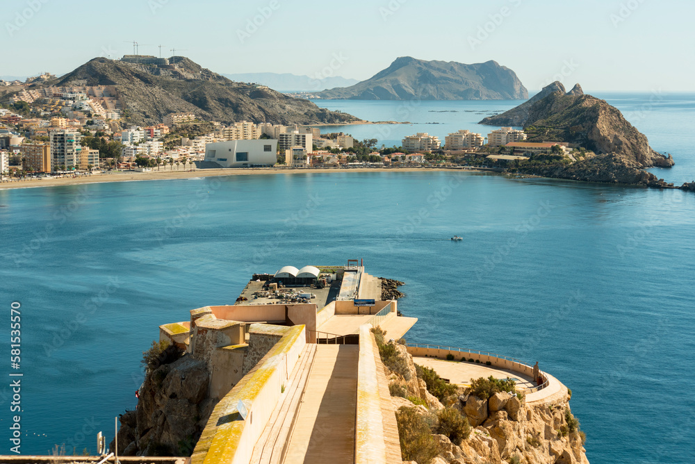 Levante bay from the castle of Aguilas