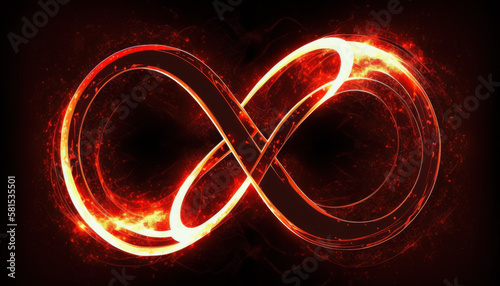 red infinity forever endless symbol sign Generative AI, Generativ, KI