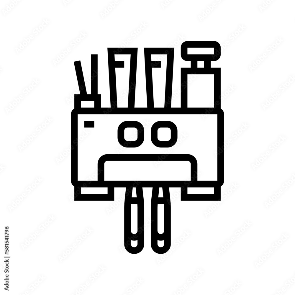 toothbrush holder line icon vector illustration toothbrush holder line icon vector illustration