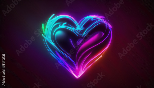 heart love romance symbol icon with dark background Generative AI  Generativ  KI