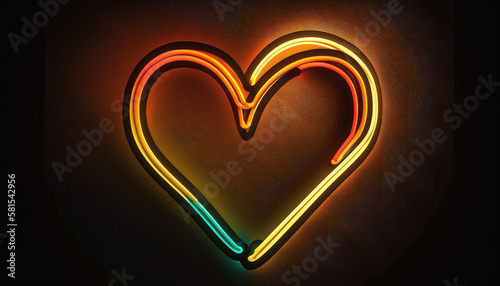 heart love romance symbol icon with dark background Generative AI  Generativ  KI