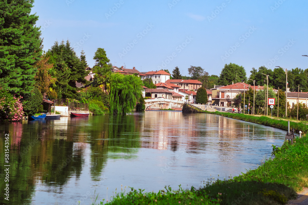 Bernate Ticino,a farming village on the outskirts of Milan overlooking the canal in springtime