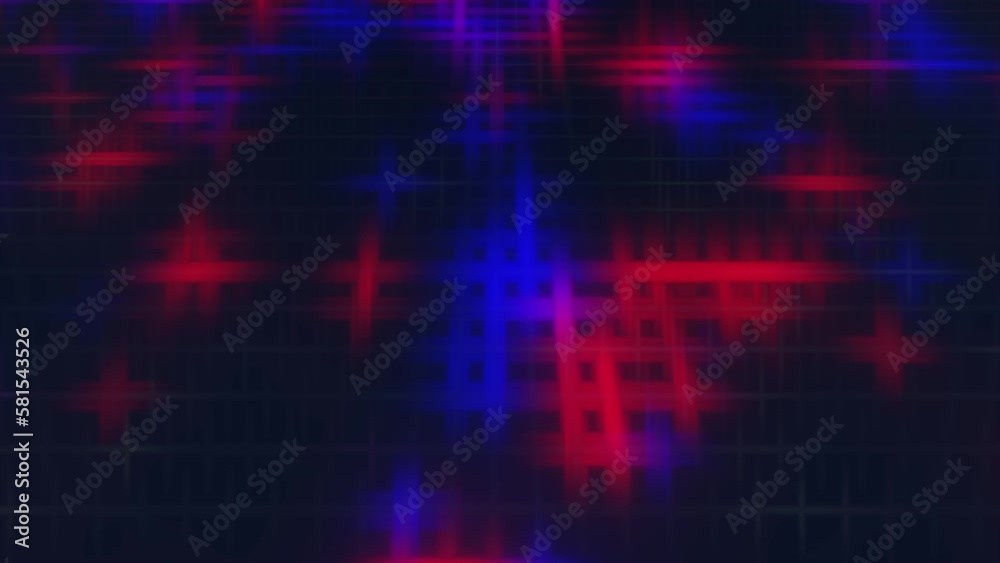 4K abstract colorful interwoven vibrant background. Blue and red electrical grid blocks. Multicolored molecular geometric bright lights. Data internet technology Stock video. 4K abstract colorful interwoven vibrant background. Blue and red electrical grid blocks. Multicolored molecular geometric bright lights. Data internet technology Stock video.