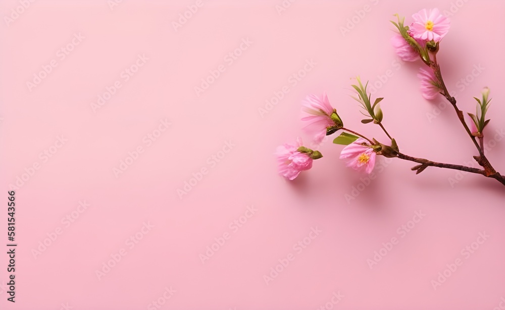 pink cherry blossom background, generative AI