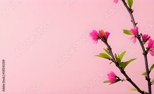 pink cherry blossom background, generative AI © Rafael