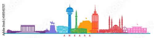 Symbols of Ankara, the capital city of Turkey. Metropolitan architectural monuments.