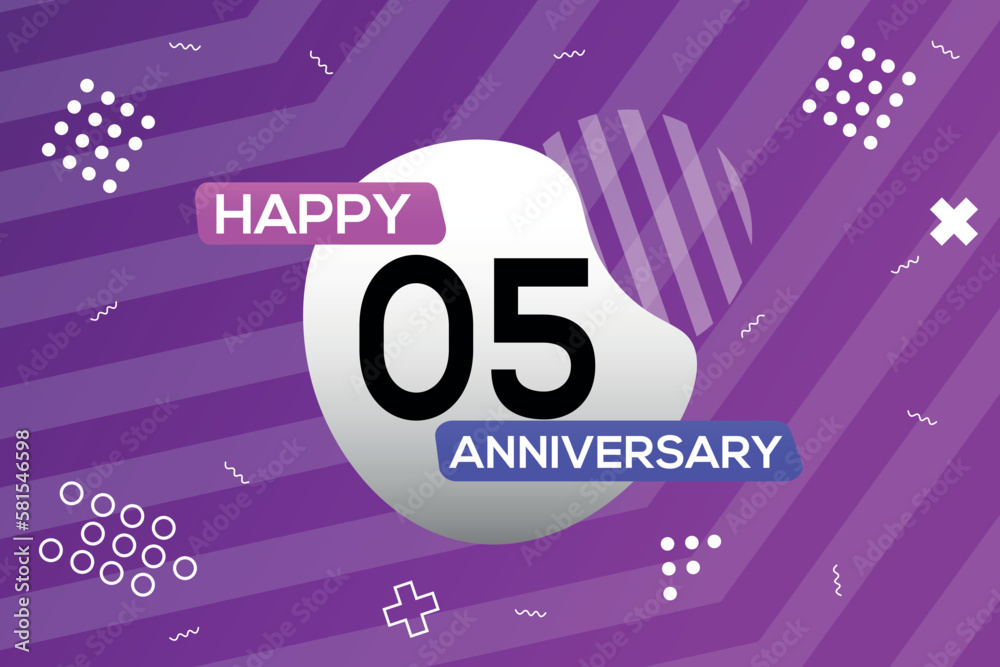 05th year anniversary logo vector design anniversary celebration  with colorful geometric shapes  abstract illustration   