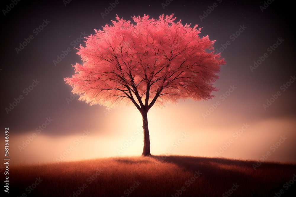 tree concept art illustrtion. Generative ai. tree concept art illustrtion. Generative ai.