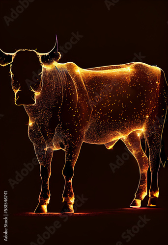 silhouette of a bull, generative ai