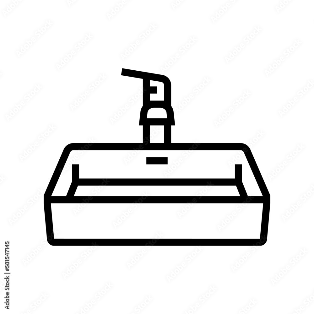 sink bathroom interior line icon vector illustration sink bathroom interior line icon vector illustration