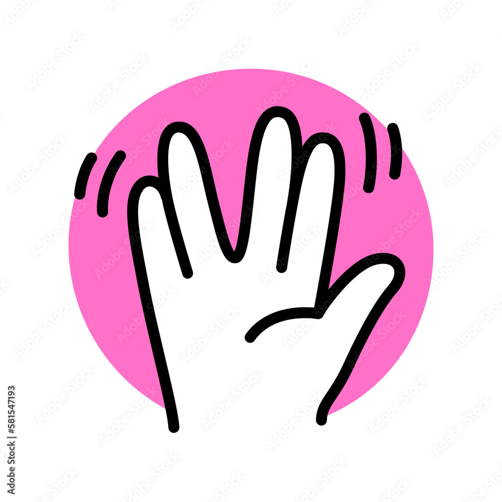 Vulcan salute hand gesture, cartoon doodle icon Vulcan salute hand gesture, cartoon doodle icon