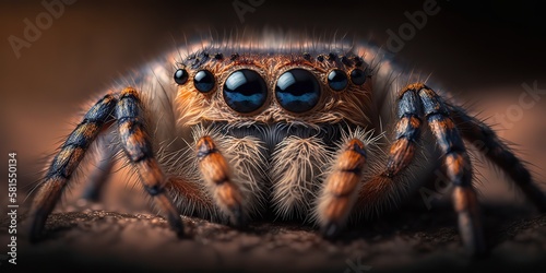 spider macro photorealistic made with Generative AI