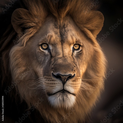 Wild and Intense Lion Mane Close-up