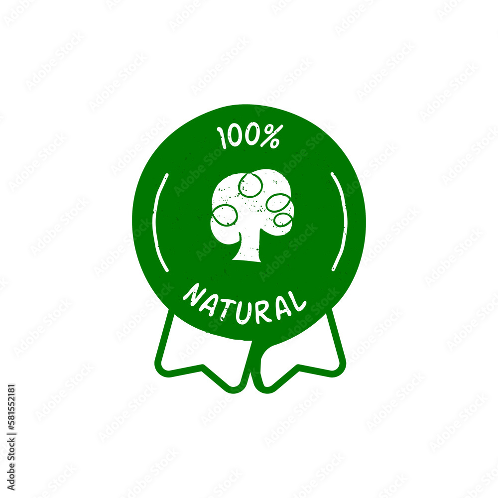 100% Organic vector badge icon. All-Natural product illustration. 100% Organic vector badge icon. All-Natural product illustration.