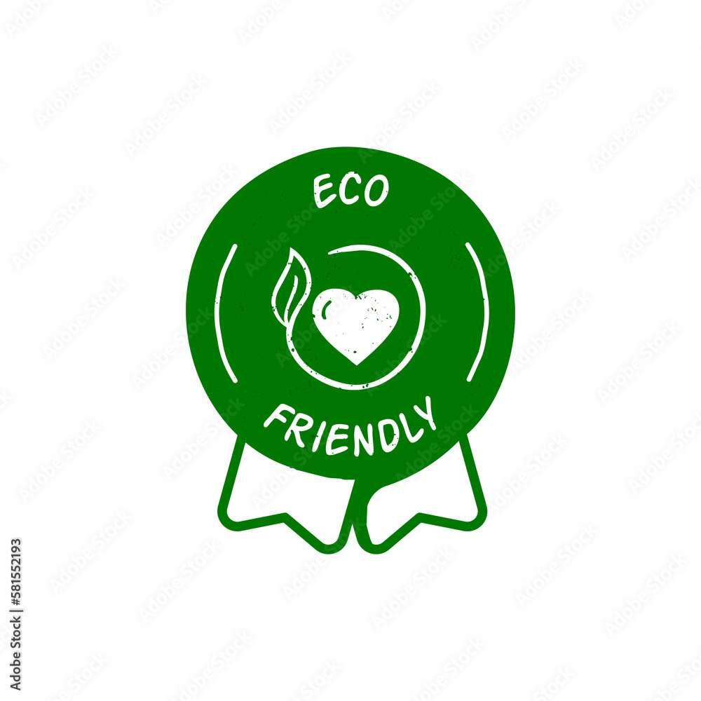 Eco-Friendly vector badge. Vector with hand-drawn touch. Eco-Friendly vector badge. Vector with hand-drawn touch.