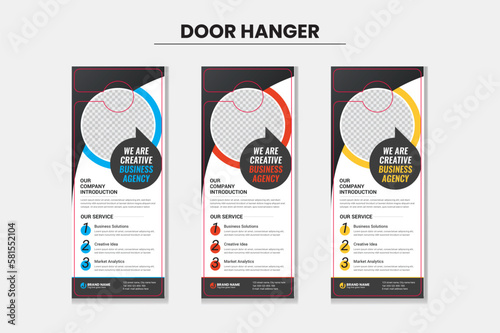 Business Corporate Door Hanger, Vector illustration, modern Door hanger, do not disturb and make up room sign Premium Vector, Door hanger design