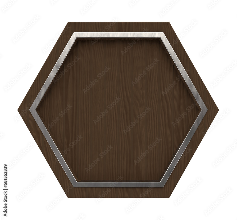 Fototapeta premium Wood and metal hexagonal panel
