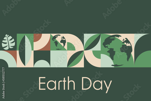 Obraz na płótnie Happy Earth Day. April 22. Holiday concept. Template for background, banner, card, poster with text inscription. Vector EPS10 illustration. w salonie