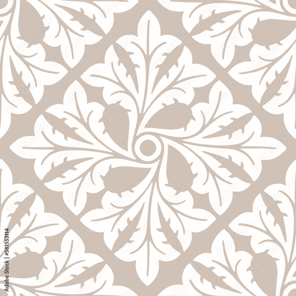 Creamy Ornament. Decorative vector seamless pattern. Repeating background. Tileable wallpaper print.