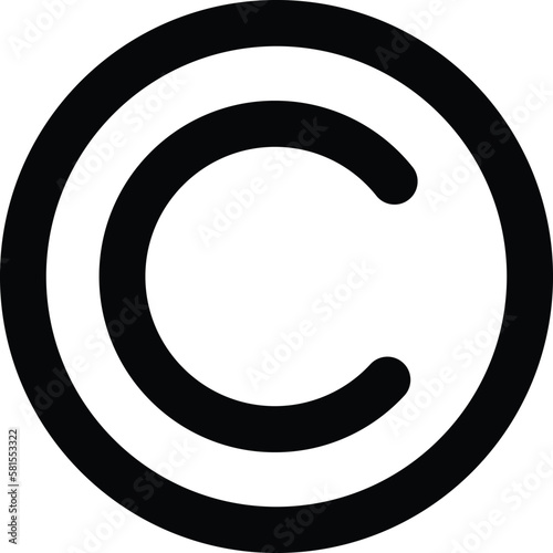 copyright icon vector isolated on white background