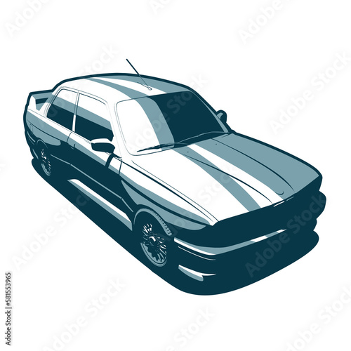 Vintage Sport Car Coupe Blue Car transparent Apparel Design