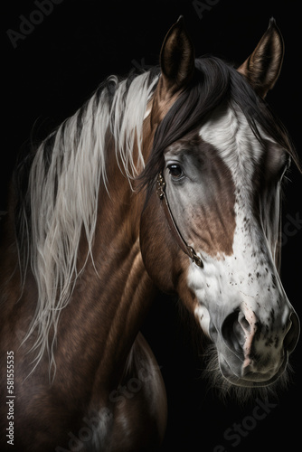 Horse Portrait  Equine  Generative AI