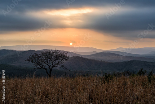 Landscape in the Big five Hluhluwe–Imfolozi Park, formerly Hluhluwe–Umfolozi Game Reserve in Kwa Zulu Natal in South Africa photo
