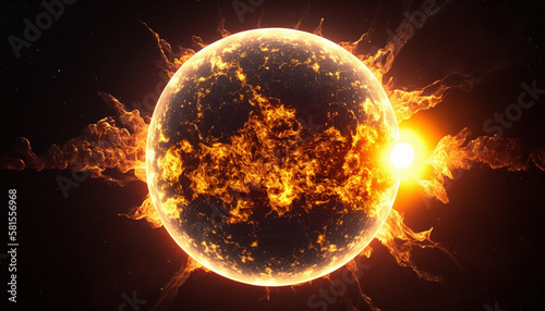 sun shot from space, generative ai