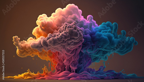 a cloud of multi-colored paints, generative ai