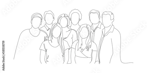 Big family on white background