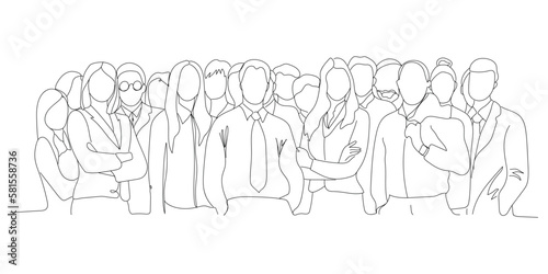 Big family on white background