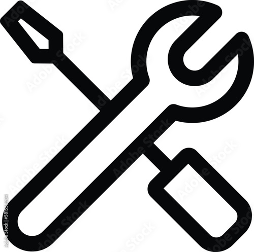 wrench and screwdriver icon vector . repair, technical support, maintenance service icon. tools icon