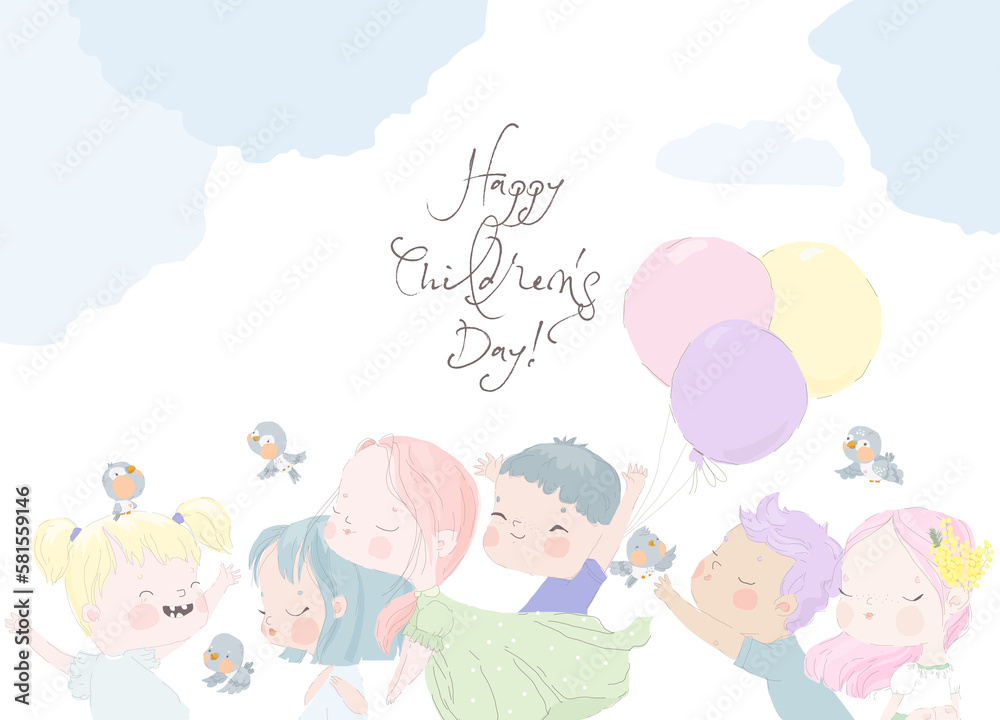 group of children with balloons