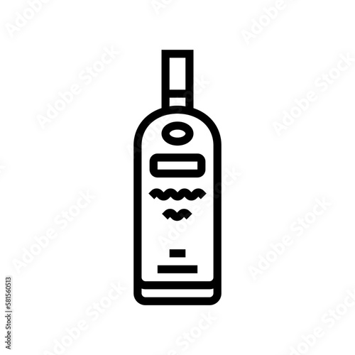 vodka glass bottle line icon vector illustration