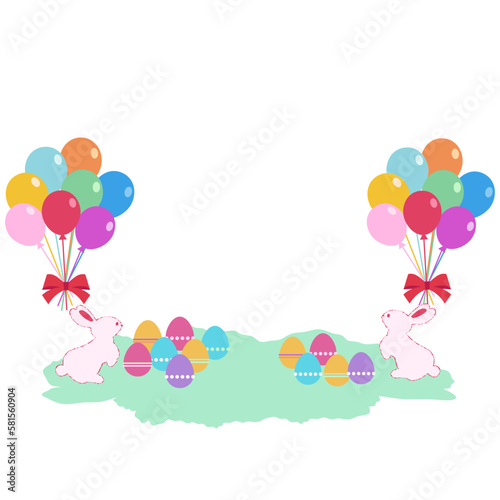 ウサギと風船　イースターエッグ