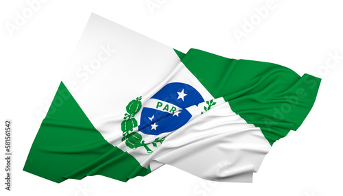 A bandeira do estado do Paraná, região Sul, Brasil - Ilustração 3D photo