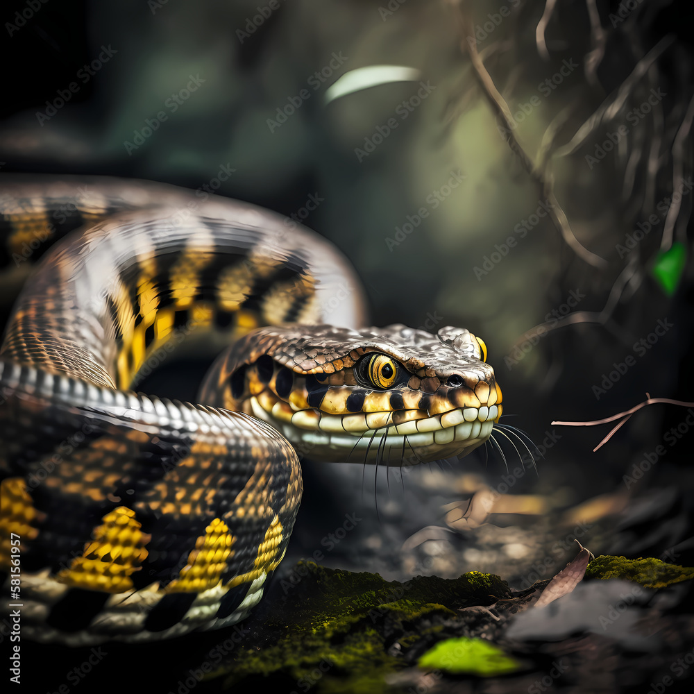 Snake : Tiger Snake, Generative AI Snake : Tiger Snake, Generative AI