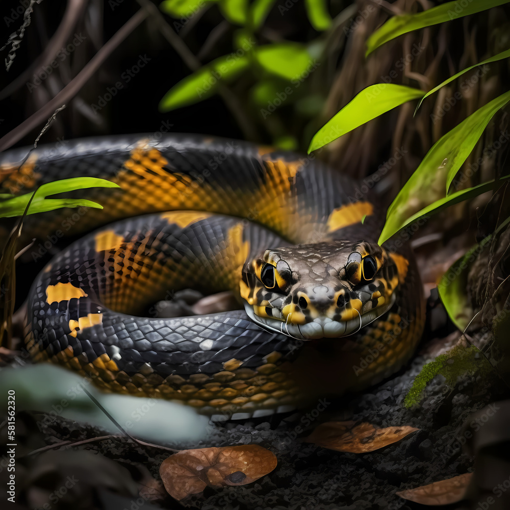 Snake : Tiger Snake, Generative AI Snake : Tiger Snake, Generative AI