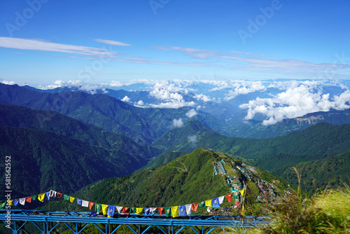 View of Zuluk Village from Skyline with Mountain Range at Silk Route Sikkim