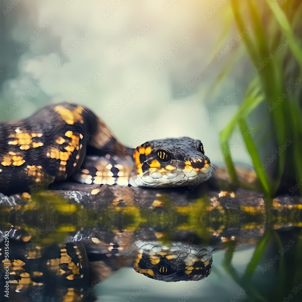 Snake : Tiger Snake, Generative AI Snake : Tiger Snake, Generative AI