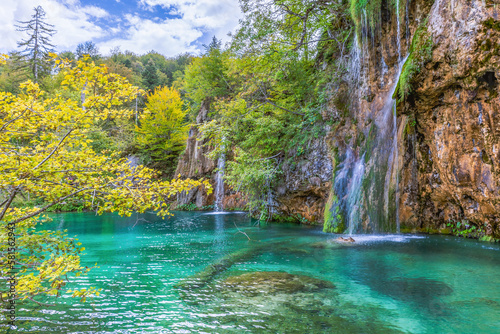 Beautiful landscape of Plitvice Lakes national Park  Croatia.