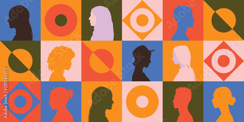 People of different cultures and ethnicities. The concept of inclusive education, learning, psychology, mental health.