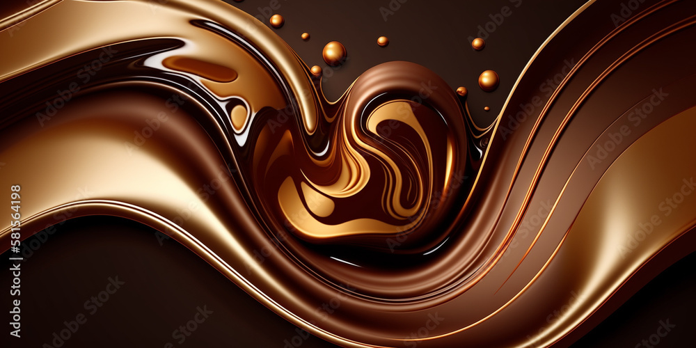 Obraz premium Chocolate splash. Created with generative Ai technology.