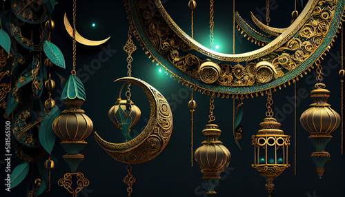 Eid-Mubarak-,-Islamic-Background-Ai-generated-image