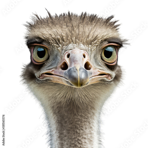 close up of an ostrich, transparent background png